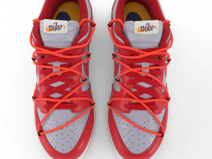 nike dunk low off-white university red pbr 3D Model