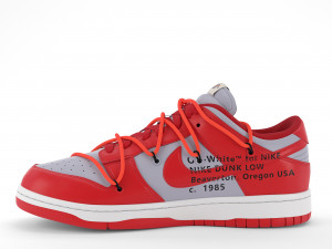 nike dunk low off-white university red pbr 3D-Modell