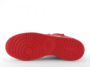 nike dunk low off-white university red pbr 3D-Modell