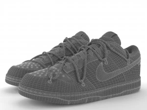 nike dunk low off-white university red pbr 3D Model