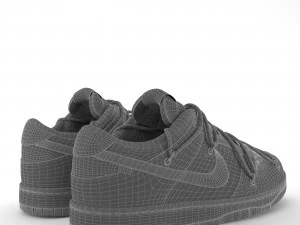 nike dunk low off-white university red pbr 3D Model