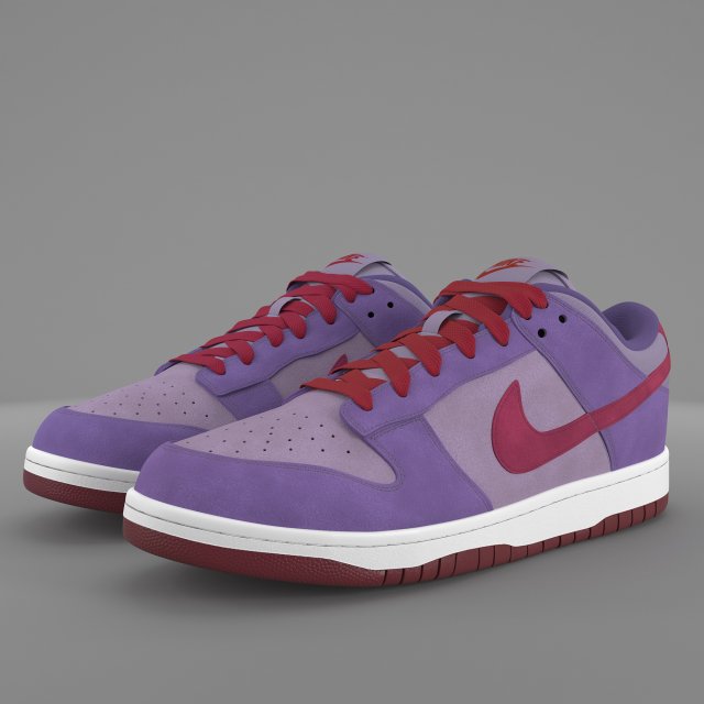nike dunk low plum pbr Modèle 3D .c4d .max .obj .3ds .fbx .stl .blend 