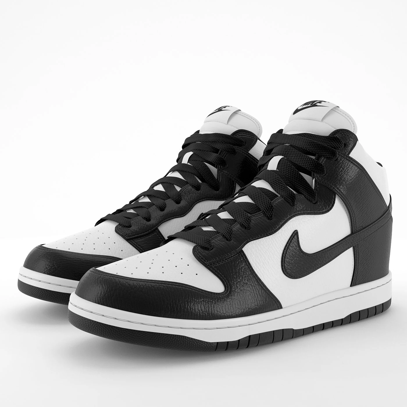nike dunk high black 3D Model .c4d .max .obj .3ds .fbx .stl .blend 