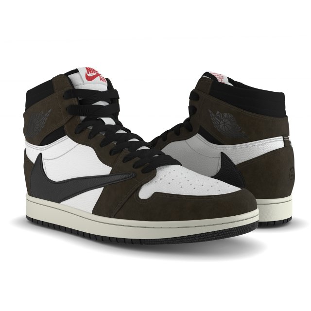 jordan 1 retro high travis scott 3D Model .c4d .max .obj .3ds .fbx .stl .blend 