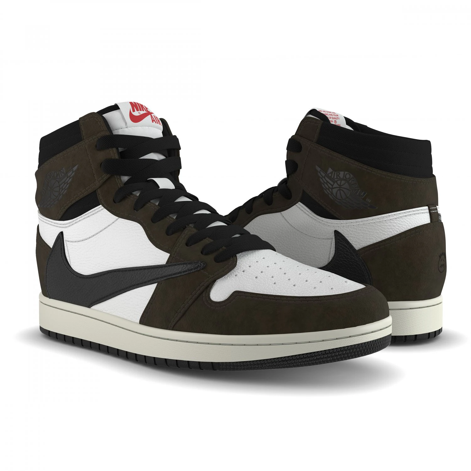 jordan 1 retro high travis scott 3D Model .c4d .max .obj .3ds .fbx .stl .blend