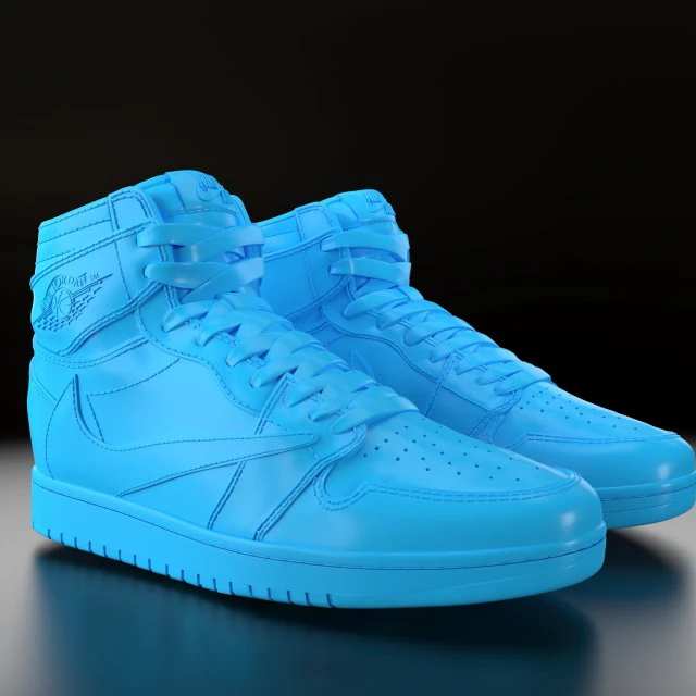 Jordan 1 retro hoge travis scott 3D printmodel .c4d .max .obj .3ds .fbx .stl .blend 