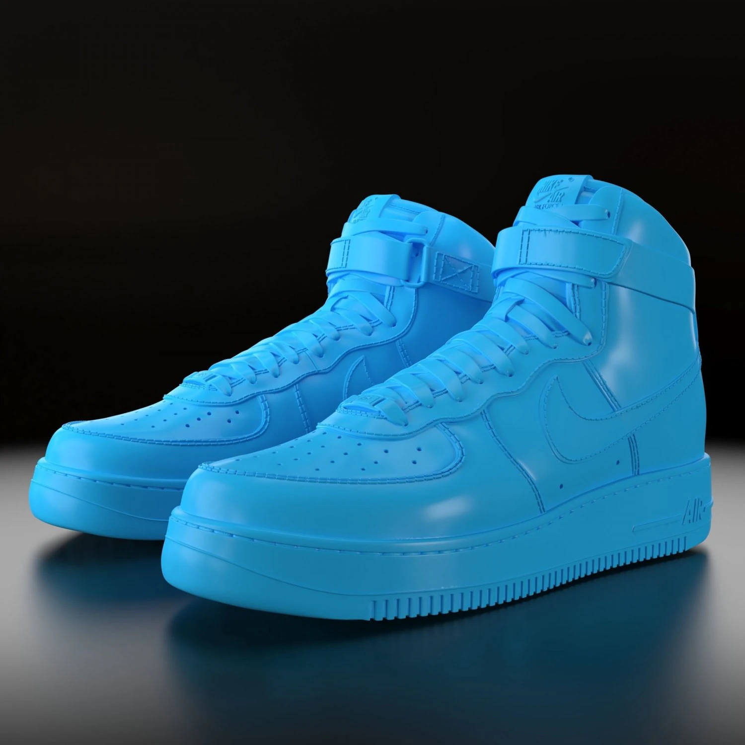 nike air force 1 high 3D Print Model .c4d .max .obj .3ds .fbx .stl .blend 