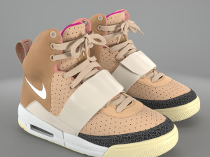 nike air yeezy 1 net tan pbr Model 3D