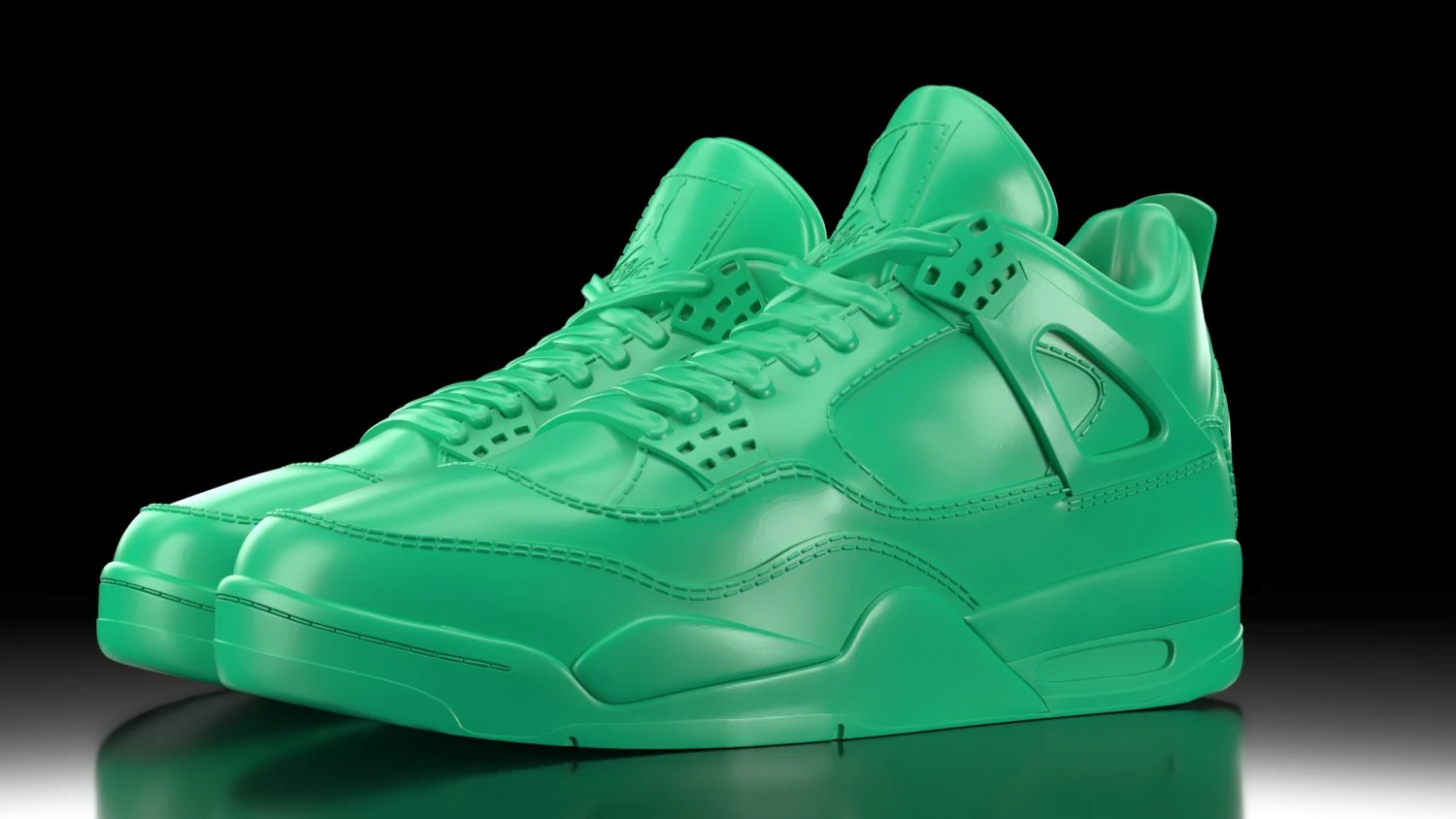 Air Jordan 4 with flat sole bottom 3D Print Model .c4d .max .obj .3ds .fbx .stl .blend