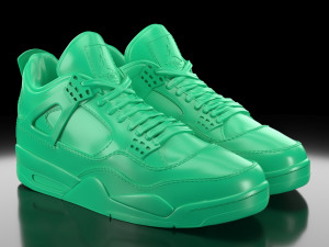 Air Jordan 4 with flat sole bottom 3D Print Model