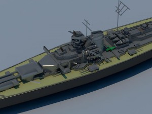 german battleship navy 3Dモデル