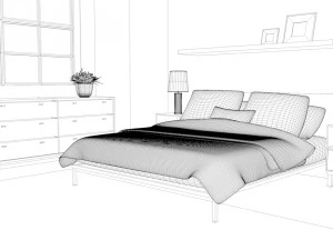 comfy bedroom 3D Model