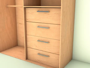 guarda-roupa com gavetas Modelo 3D