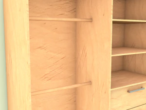 guarda-roupa com gavetas Modelo 3D