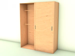 guarda-roupa com gavetas Modelo 3D