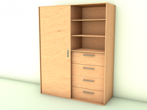 wardrobe with drawers Model 3D