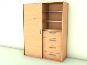 guarda-roupa com gavetas Modelo 3D