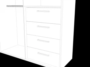 guarda-roupa com gavetas Modelo 3D