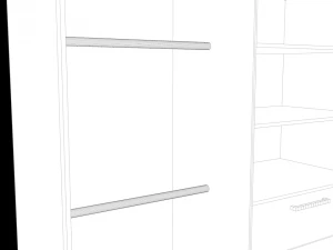 guarda-roupa com gavetas Modelo 3D