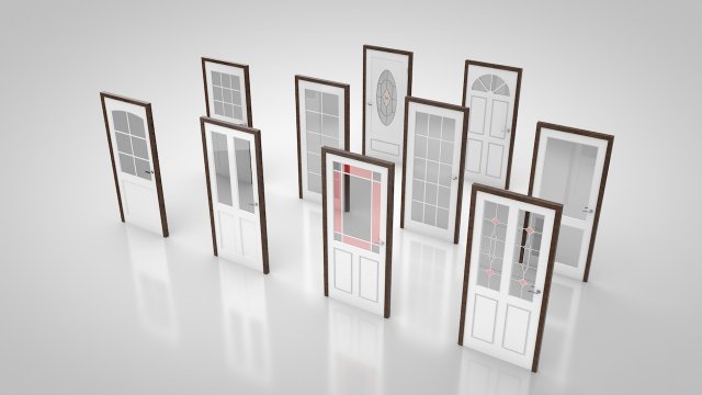 door collection no2 3D मॉडल .c4d .max .obj .3ds .fbx .stl .blend 