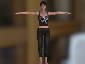 jane - karakter poli rendah Model 3D