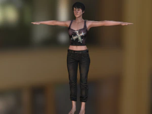 jane - karakter poli rendah Model 3D