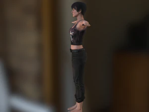 jane - karakter poli rendah Model 3D