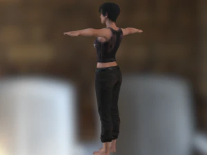 jane - karakter poli rendah Model 3D