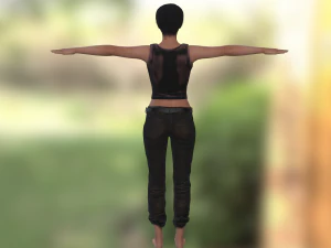 jane - karakter poli rendah Model 3D