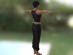 jane - karakter poli rendah Model 3D