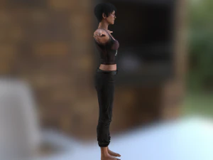 jane - karakter poli rendah Model 3D