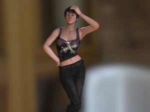 jane - personaje de baja poli Modelo 3D