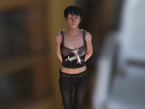 jane - karakter poli rendah Model 3D