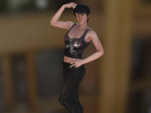 jane - karakter poli rendah Model 3D