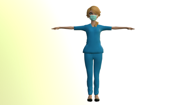 nurse girl - game ready Modello 3D .c4d .max .obj .3ds .fbx .stl .blend 