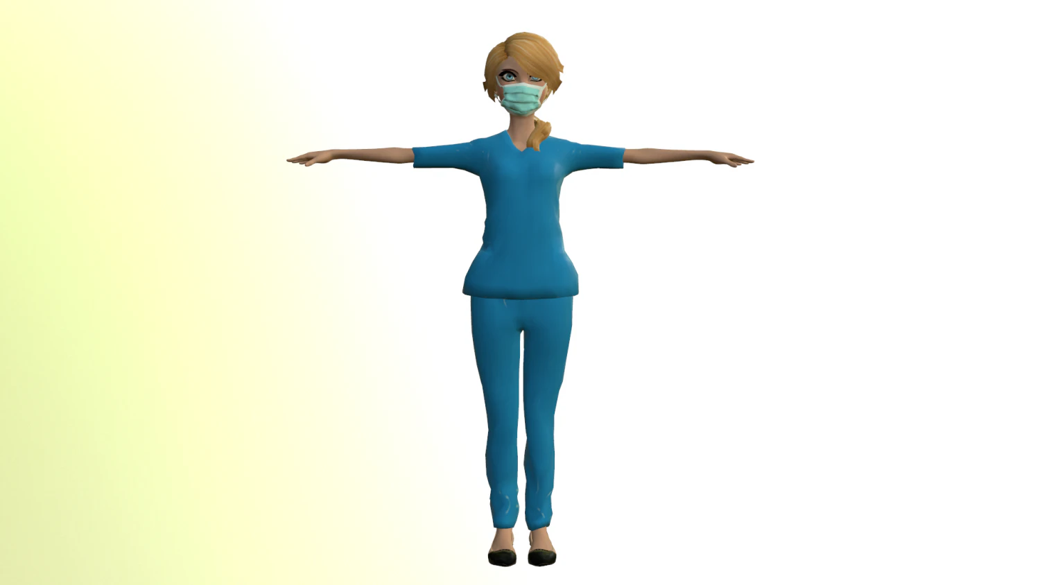 nurse girl - game ready 3D Model .c4d .max .obj .3ds .fbx .stl .blend 