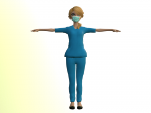 nurse girl - game ready 3D Model