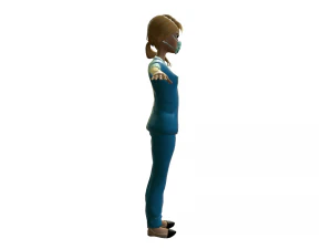 nurse girl - game ready 3D Model