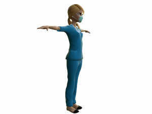 nurse girl - game ready Modello 3D
