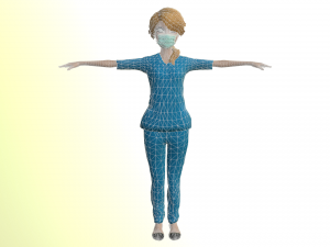 nurse girl - game ready Modello 3D