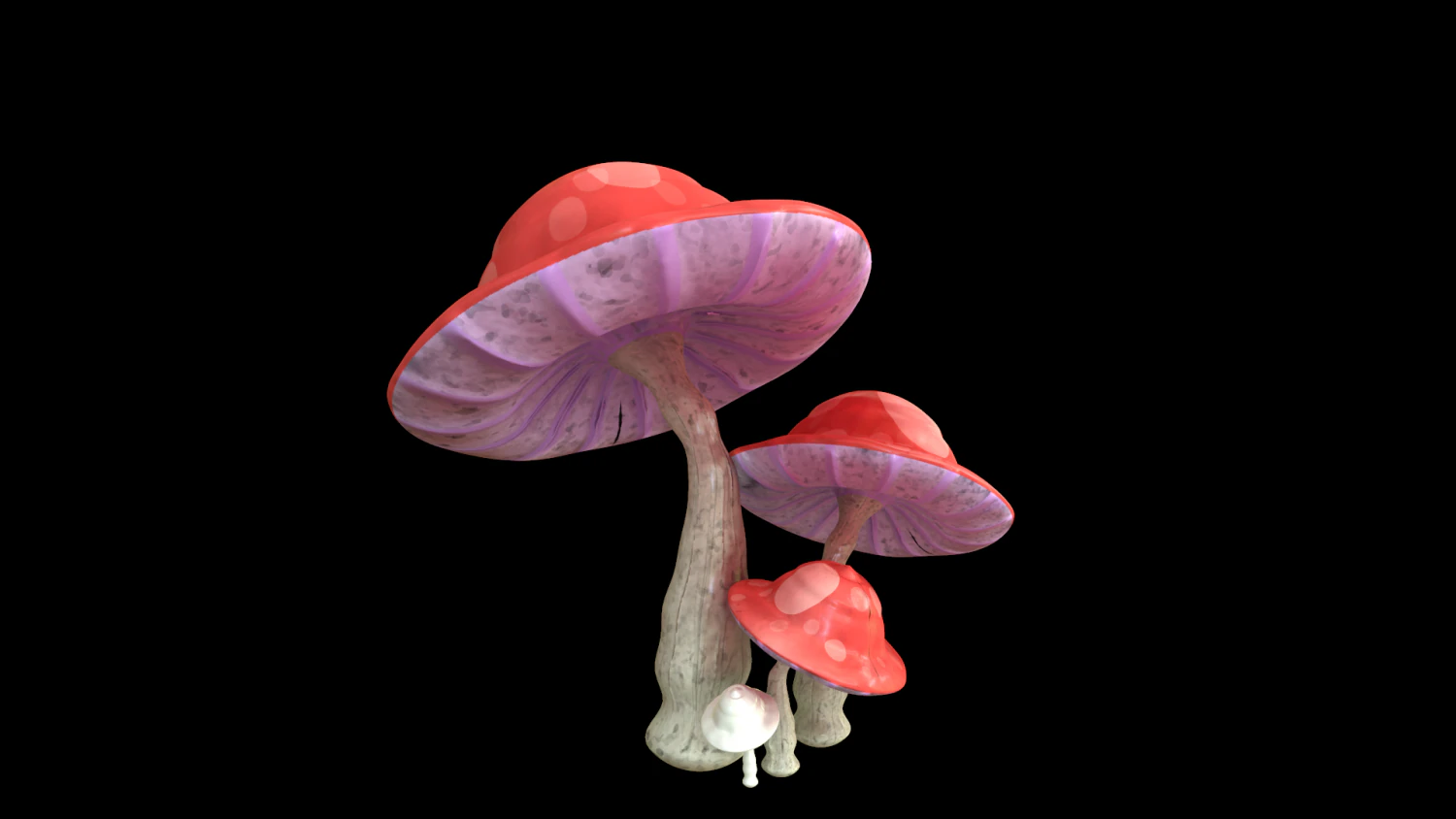 mushrooms 3D Model .c4d .max .obj .3ds .fbx .stl .blend 