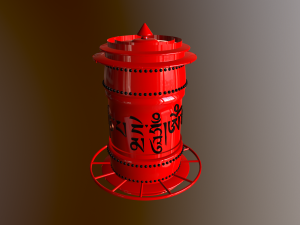 tibet prayer wheel Model 3D