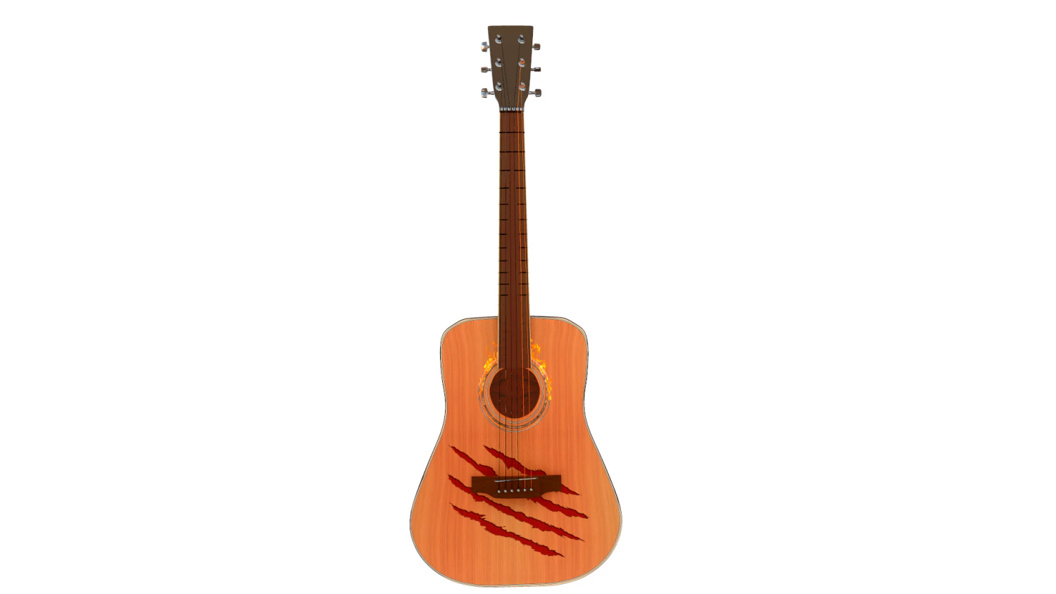 special acoustic guitar - asset high poly 3D Model .c4d .max .obj .3ds .fbx .stl .blend 