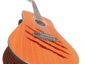 special acoustic guitar - asset high poly 3D Model