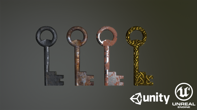 old keys 3Dモデル .c4d .max .obj .3ds .fbx .stl .blend 