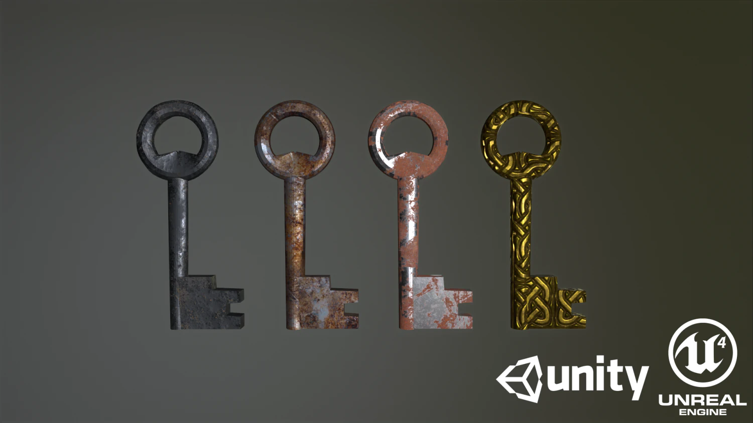 old keys 3D Model .c4d .max .obj .3ds .fbx .stl .blend 