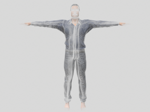 low poly man in blue shirt rigged Model 3D