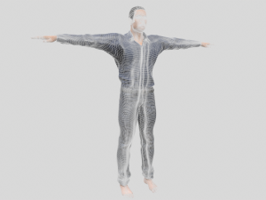 low poly man in blue shirt rigged Model 3D