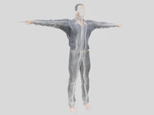 low poly man in blue shirt rigged 3D Model