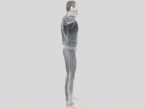 low poly man in blue shirt rigged Model 3D